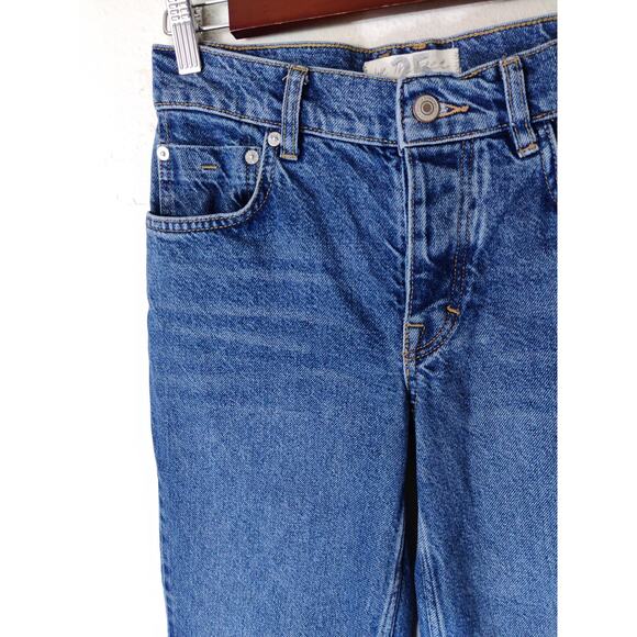 Free People We The Free Blue Button Fly Baggy Cotton Straight Leg Jeans Size 25 - Picture 3 of 9